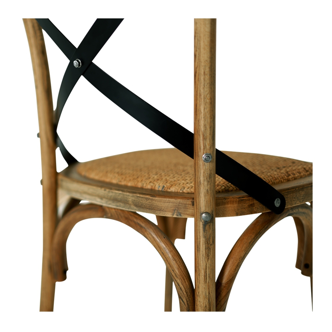 Villa X-Back Dining Chair Smoked Oak Rattan Seat image 4